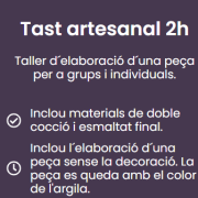 Informació del Tast Artesanal: taller de ceràmica artesana a Reus de 2 hores per a grups i individuals a Art Ceràmic.