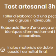 Informació del Tast Artesanal 3h: taller de ceràmica artesana a Reus amb tècniques d'emmotllament i decoració a Art Ceràmic.