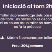 Informació del taller d'iniciació al torn de 2 hores de ceràmica artesana a Reus a Art Ceràmic.